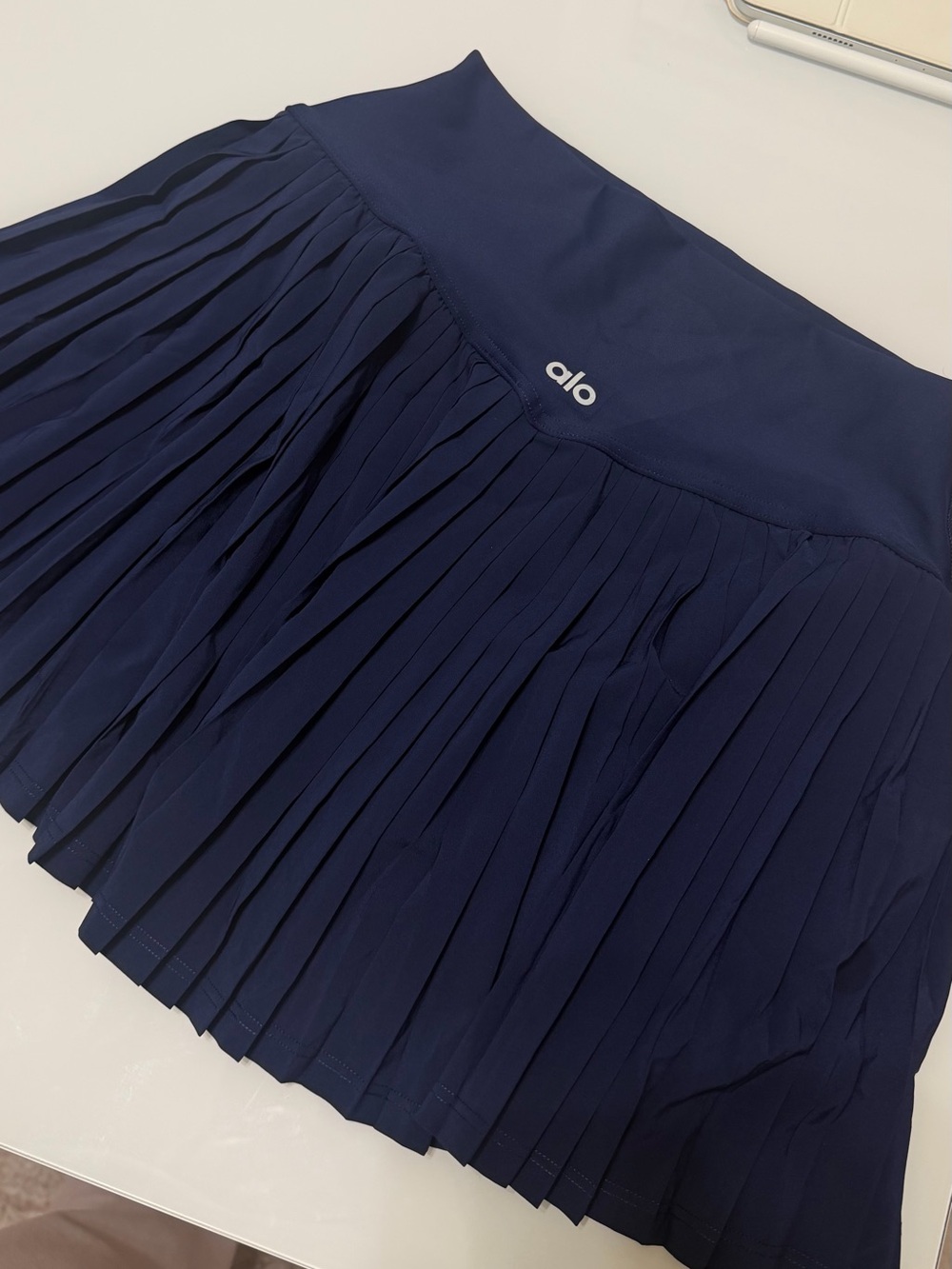 ALO Yoga Navy Pleated Mini Skirt